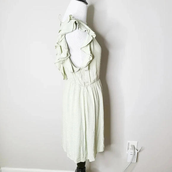 NWT Anthropologie See U Soon Green Ruffled Dress S - Picture 4 of 7